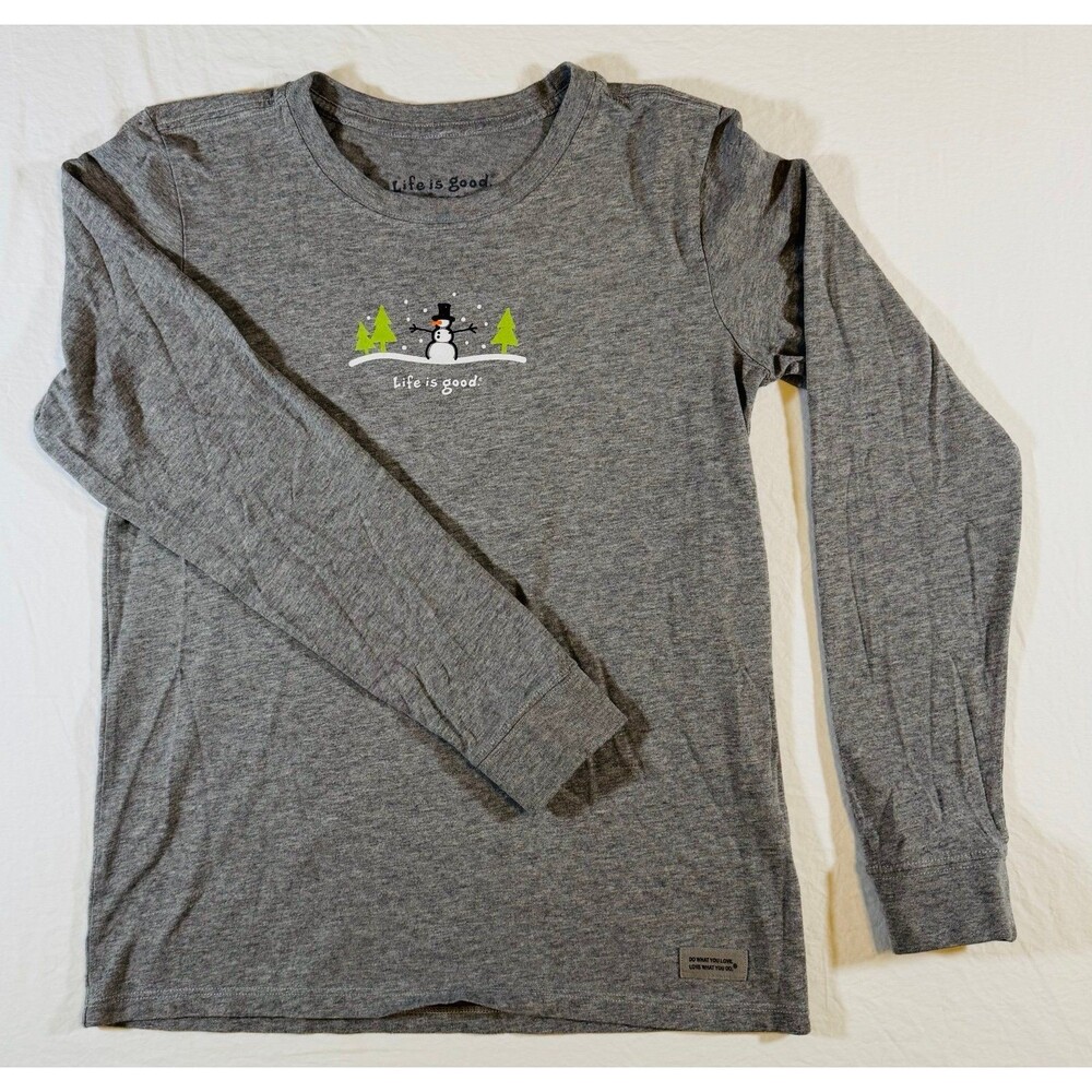NWOT Snowman Outdoor Long Sleeve Crusher Tee, size Small
